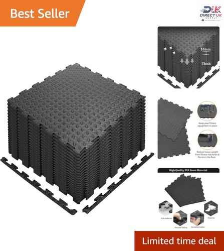 Black interlocking floor mat - black,